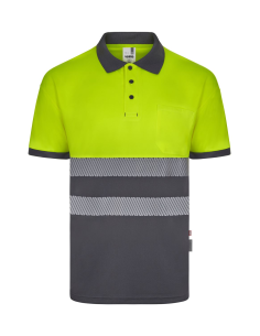 Polo Velilla bicolor reciclado con cinta reflectante