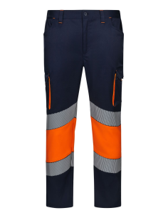 Pantalón Velilla 303008S stretch bicolor alta visibilidad
